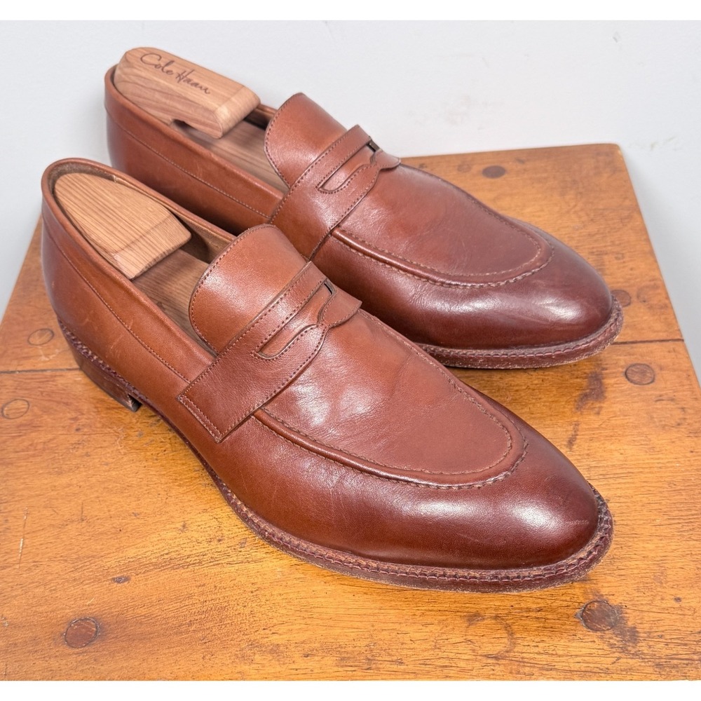 Beckett Simonon Cohen Laofers Mens 10 Tan Leather Almound Toe Preppy